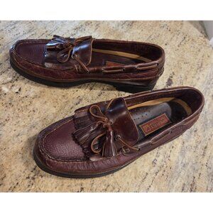 Sperry Top-Sider Shoes Mens Size 9 Brown Leather Boat Loafers Kiltie Tassel Moc